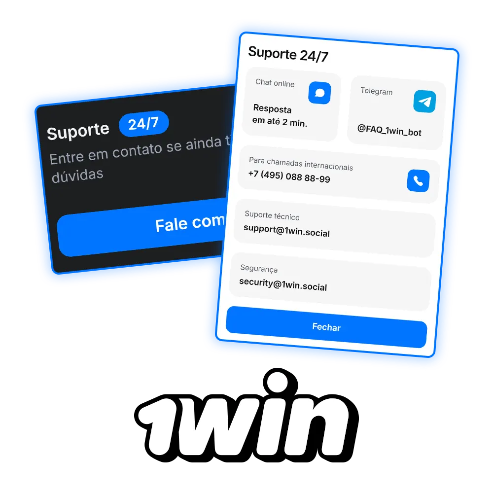 Entre em contato com o suporte da 1win para resolver dúvidas.