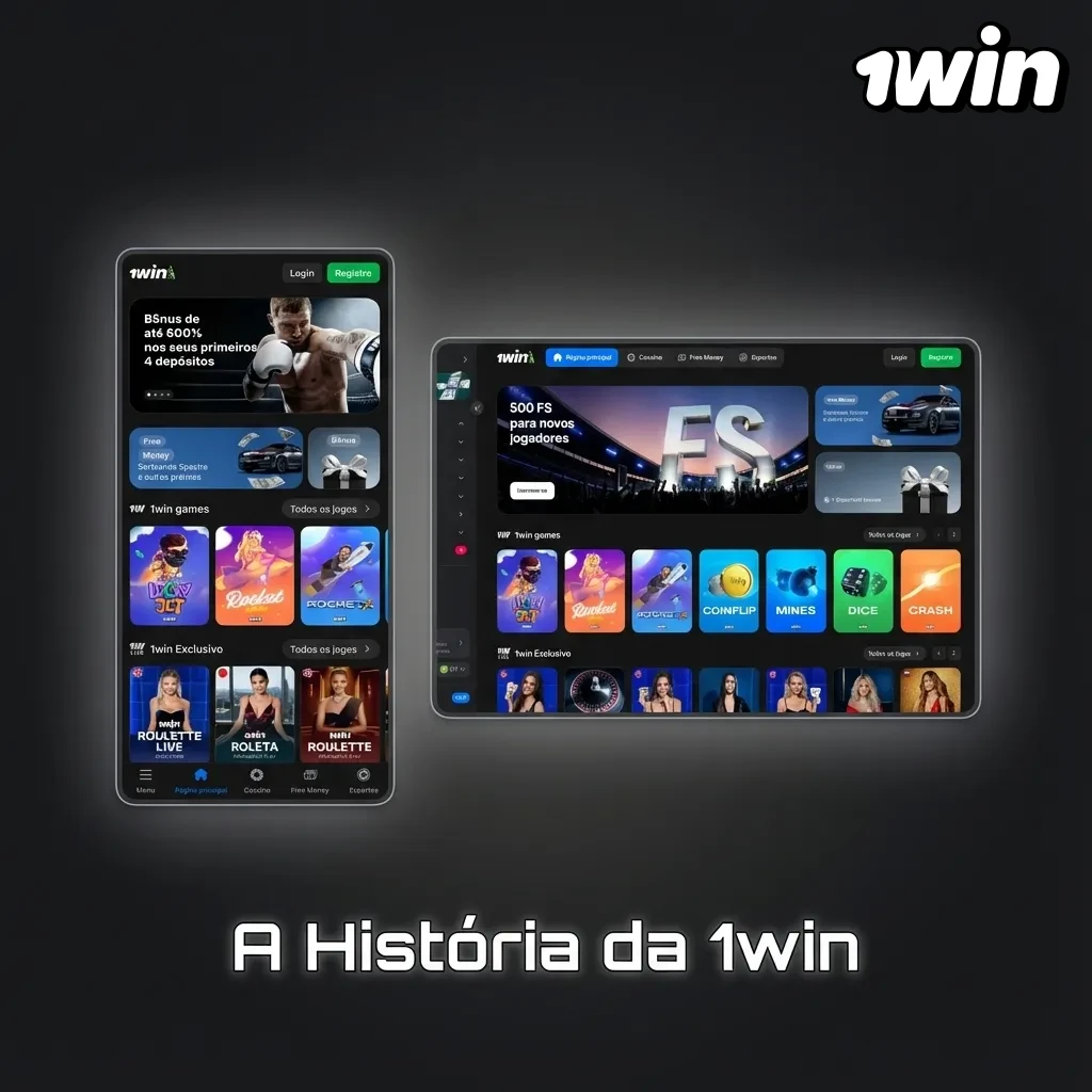 1win casino platform history timeline showing global expansion since 2016 with Curaçao license and mobile technology focus