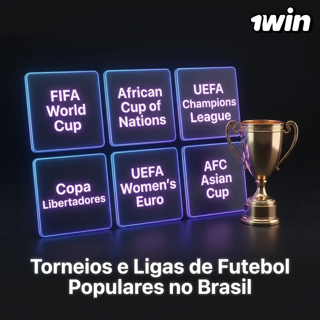Brazilian soccer tournament logos including Campeonato Brasileiro, Copa Libertadores, and international league emblems